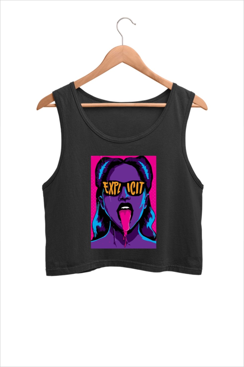 Explicit Graphic Crop Tank Top