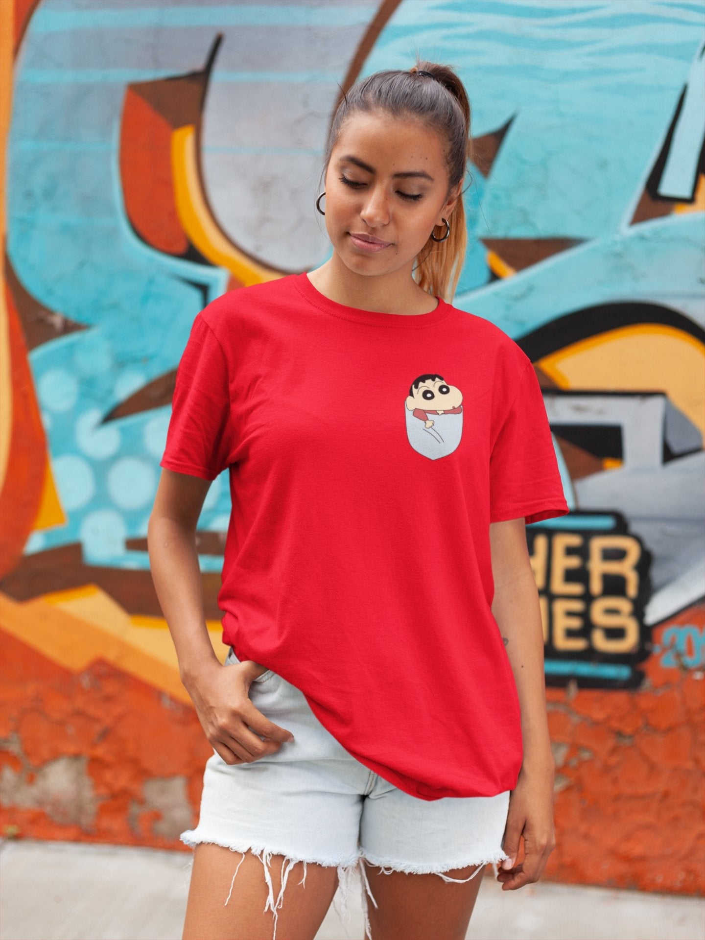 Shinchan Design Pocket Tee - Insane Tees