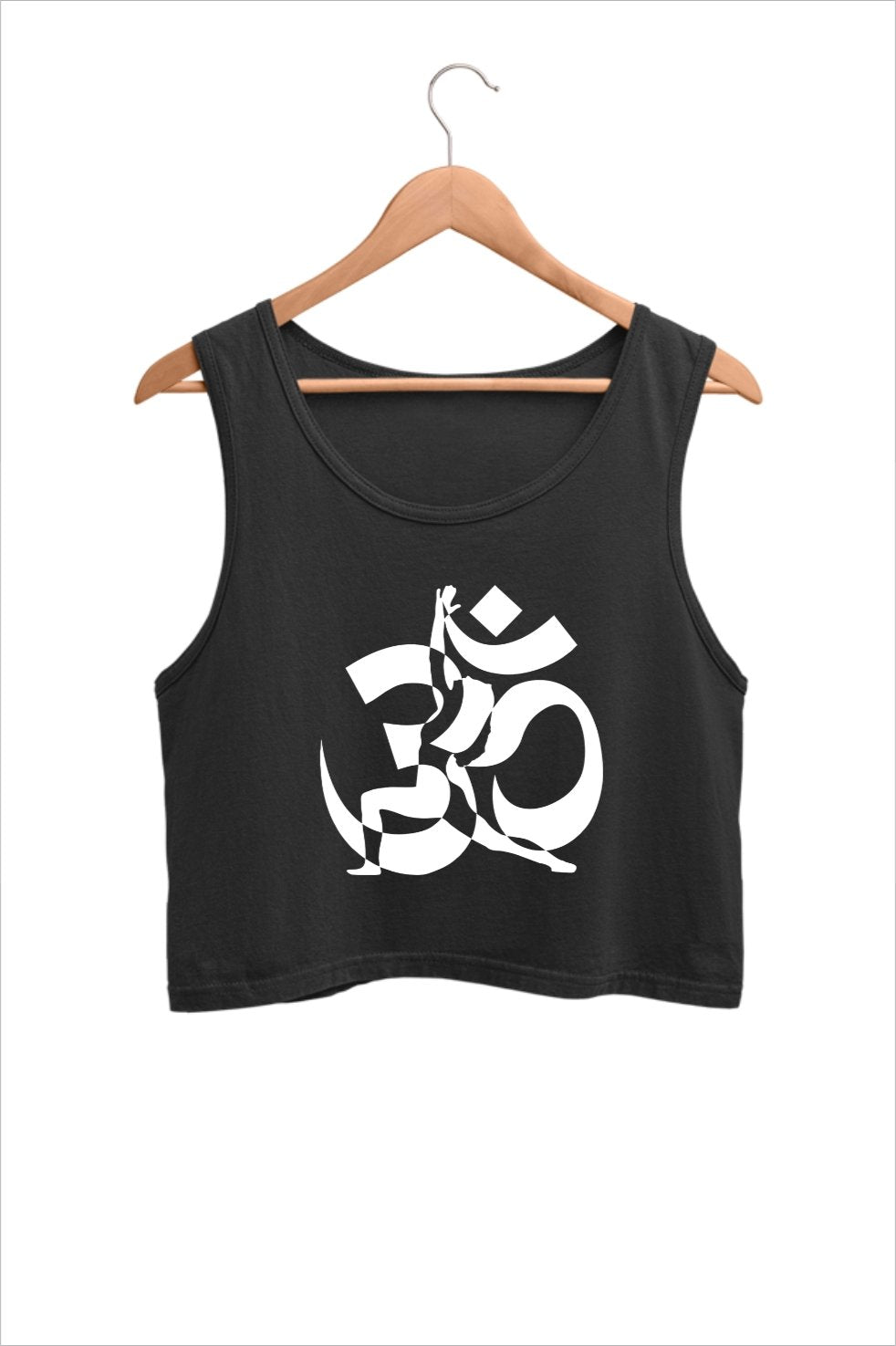 Om Design Graphic Yoga Crop Tank Top