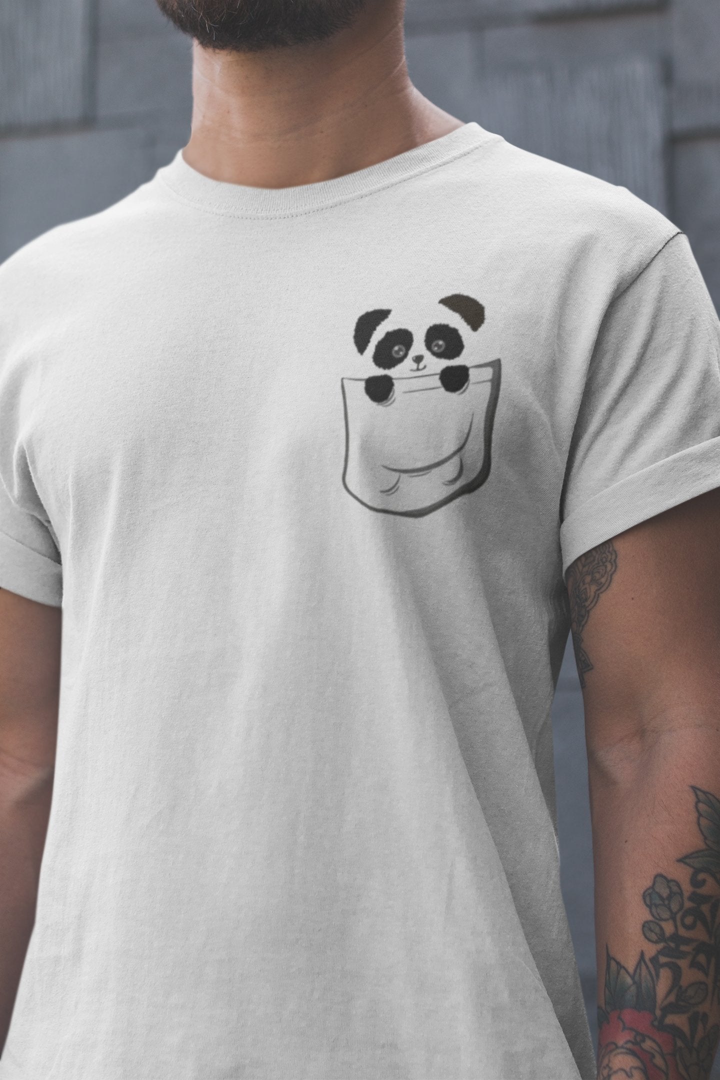 Cute Peeping Panda in a Pocket Tee - Insane Tees
