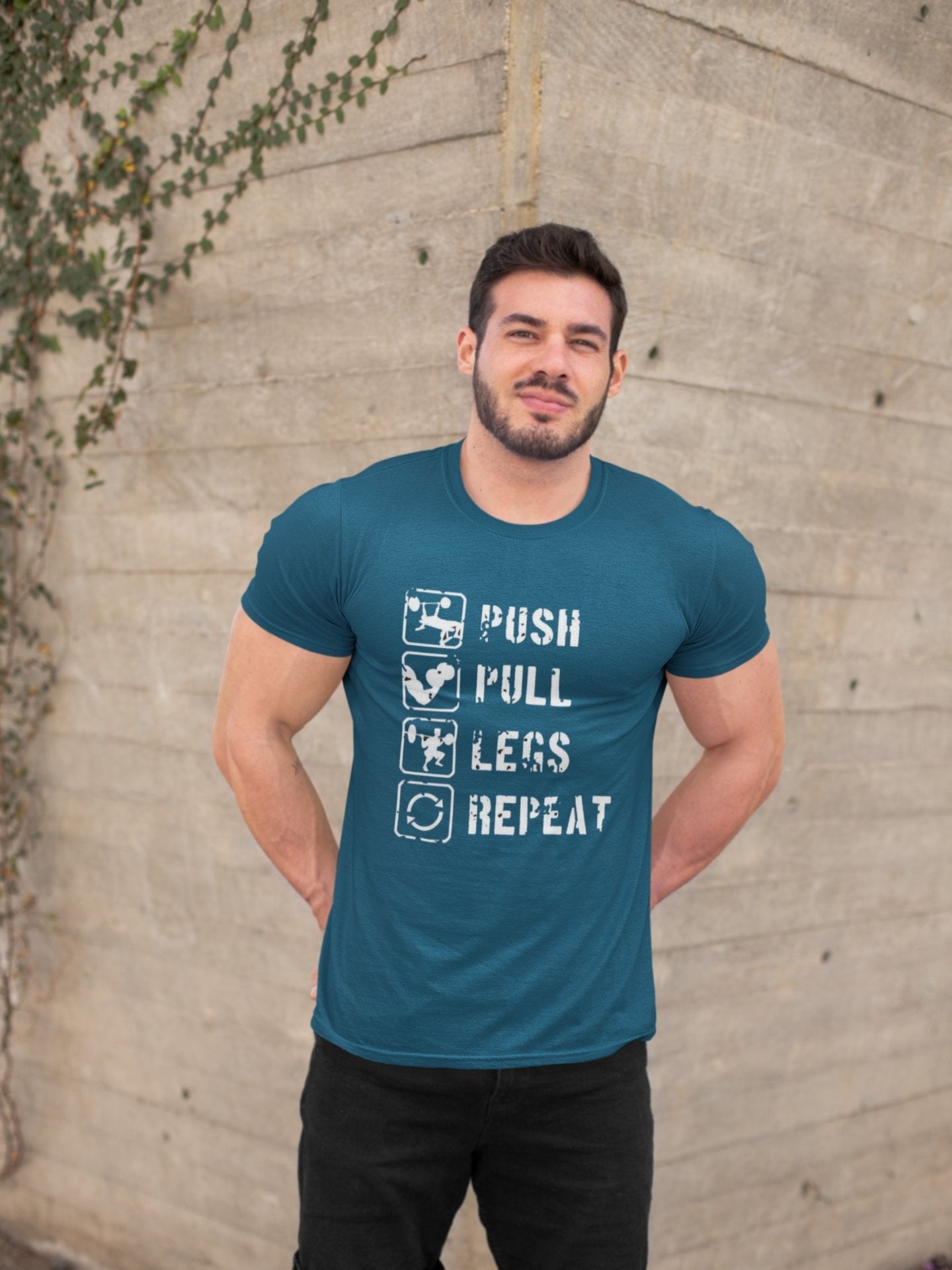 Push Pull Legs Repeat Gym Tee - Insane Tees