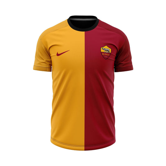 Custom Football Jersey Kit - Maroon Yellow Roma Totti Retro