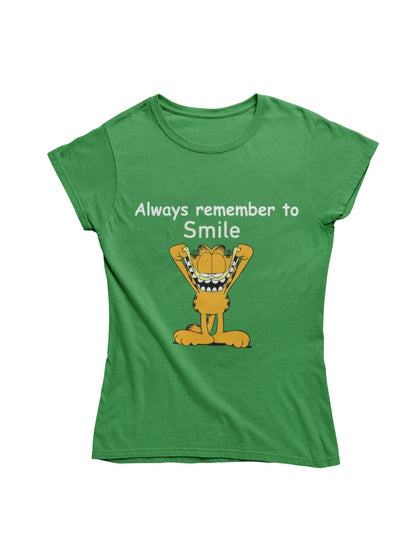 thelegalgang,Garfield-Always Remember to Smile-T shirt for Women,WOMEN.