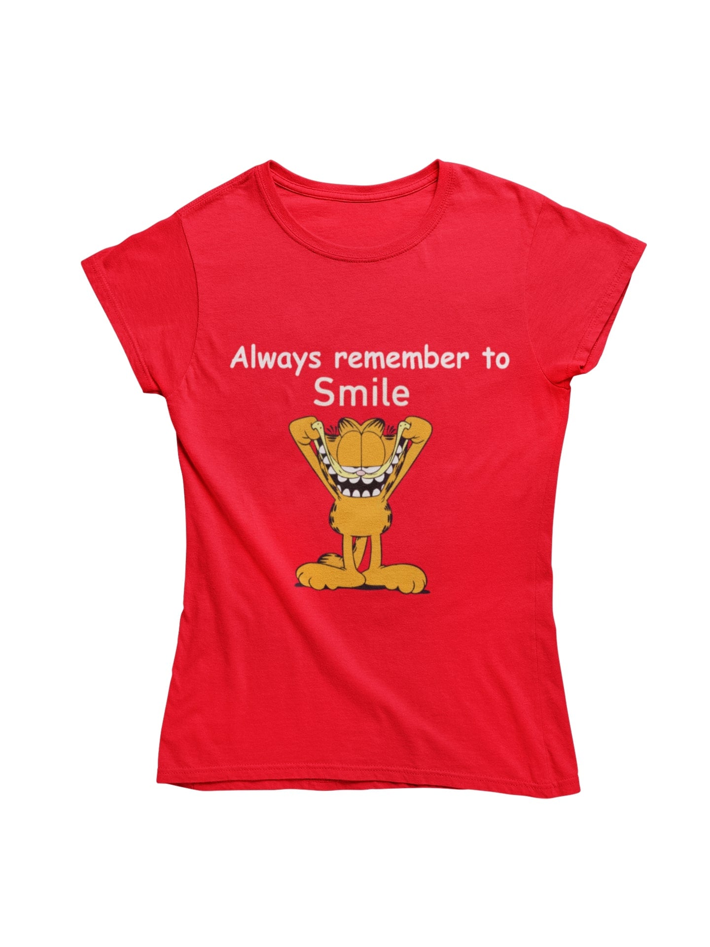 thelegalgang,Garfield-Always Remember to Smile-T shirt for Women,WOMEN.