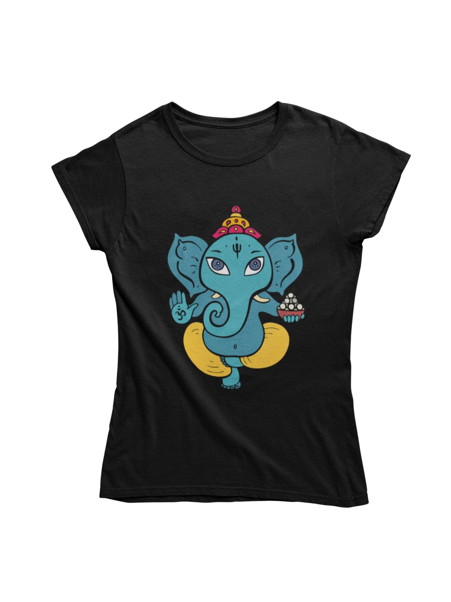 thelegalgang,Boho Style Ganesha Art T-Shirt,WOMEN.
