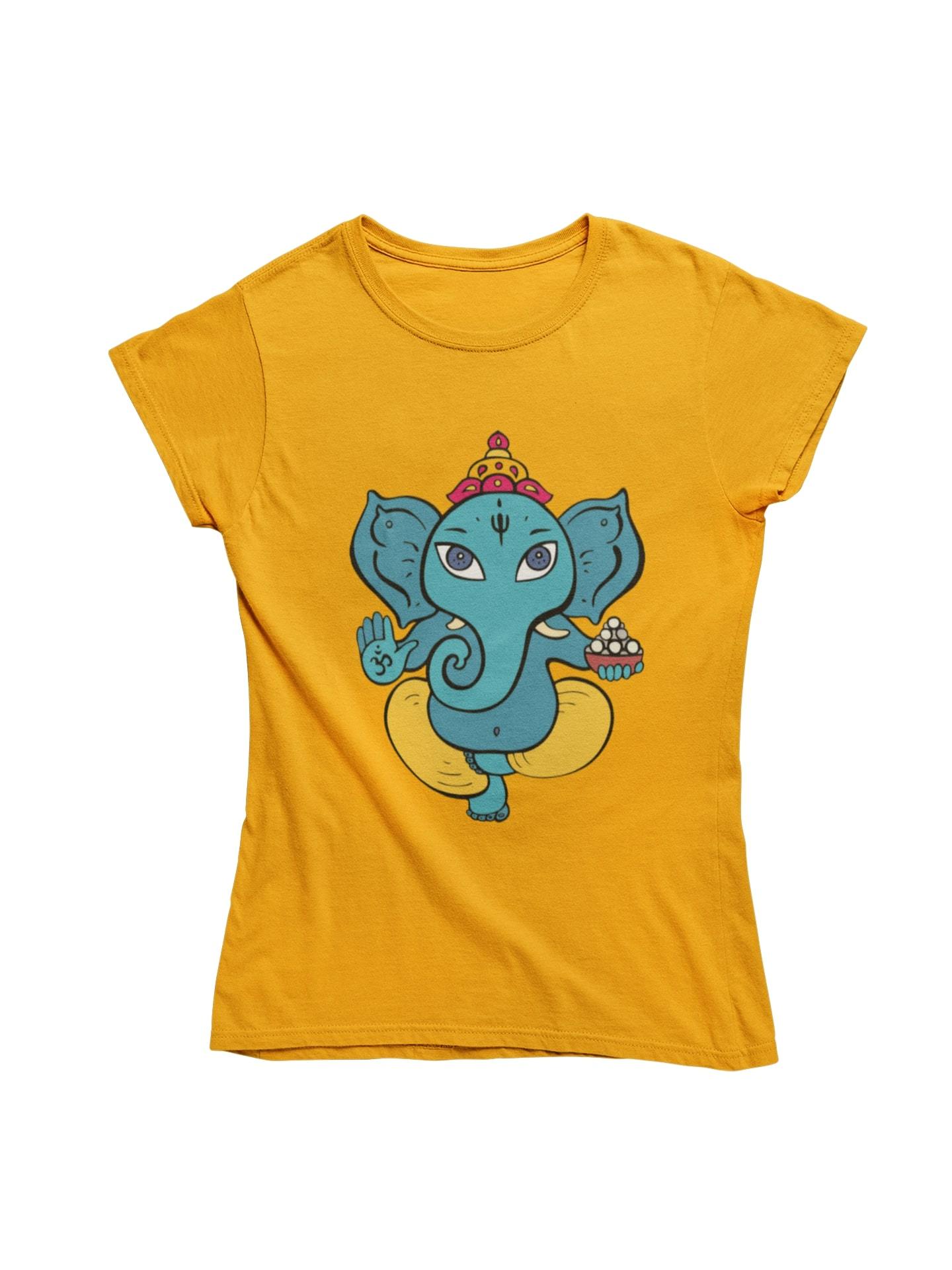 thelegalgang,Boho Style Ganesha Art T-Shirt,WOMEN.