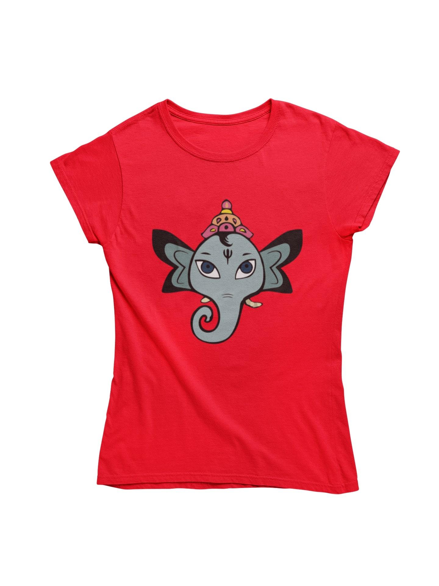 thelegalgang,Cute Ganesha Art T-Shirt,WOMEN.