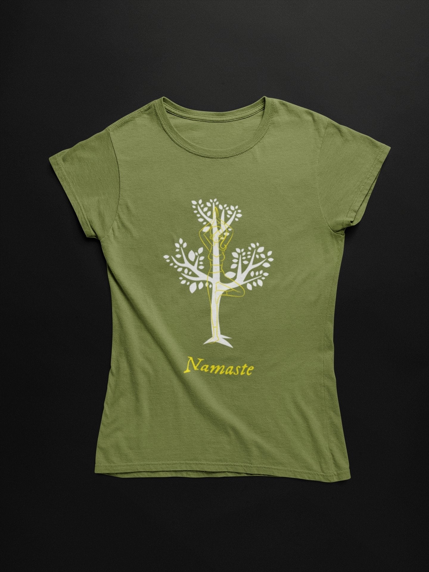 thelegalgang,Namaste Yog Tree Design Yoga T shirt for Women,WOMEN.