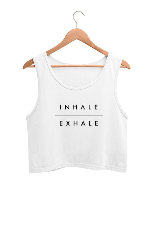 Inhale Exhale Graphic Yoga Crop Tank Top