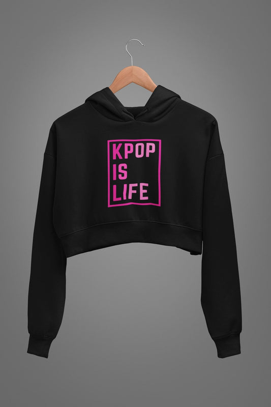 thelegalgang,KPOP is Life Graphic Crop Hoodies,.