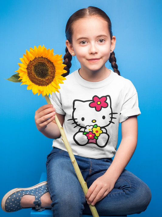 thelegalgang,Hello Kitty with Flowers Kids Graphic T-Shirt,KIDS.