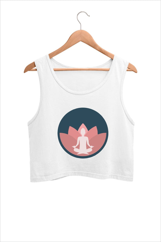 Lotus Graphic Yoga Crop Tank Top