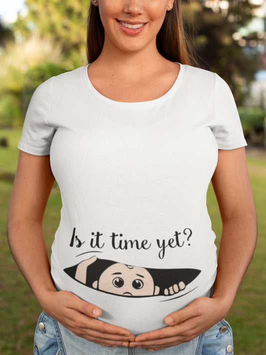 thelegalgang,Peeping Baby Graphic Maternity T shirt,WOMEN.