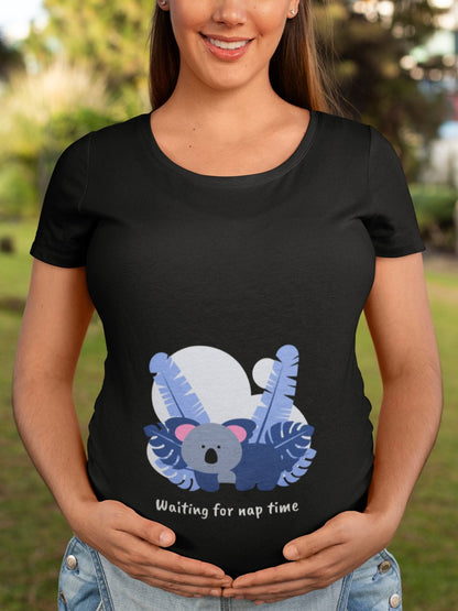 thelegalgang,Koala Waiting for Nap Time Graphic Maternity T shirt,WOMEN.
