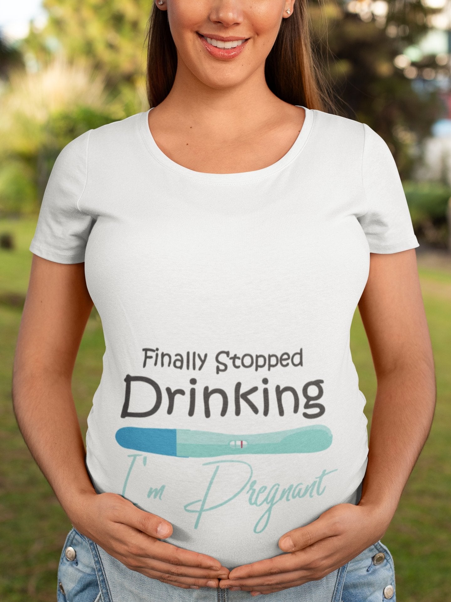 thelegalgang,Finally Stopped Drinking Funny Maternity T shirt,WOMEN.