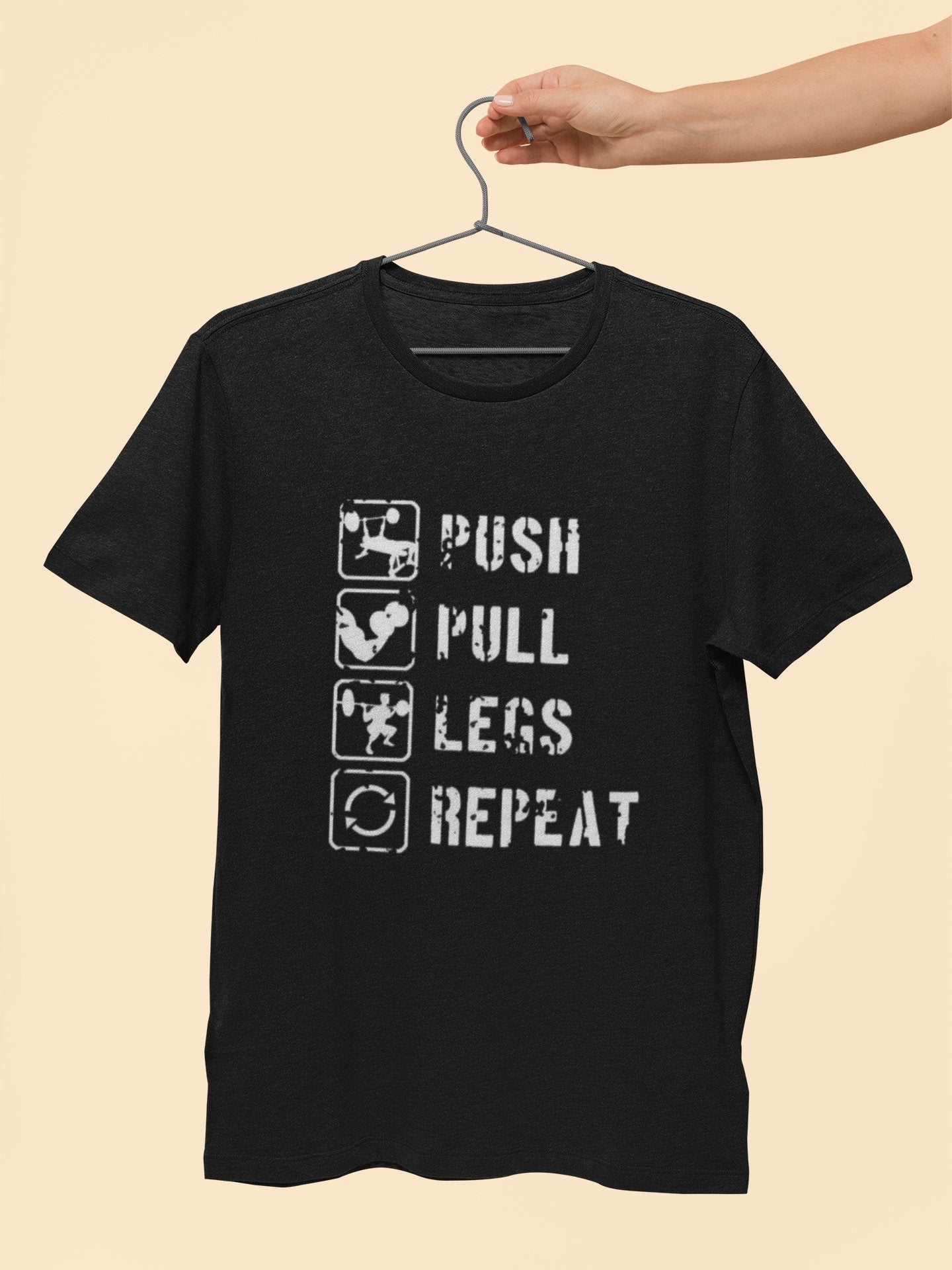 Push Pull Legs Repeat Gym Tee - Insane Tees