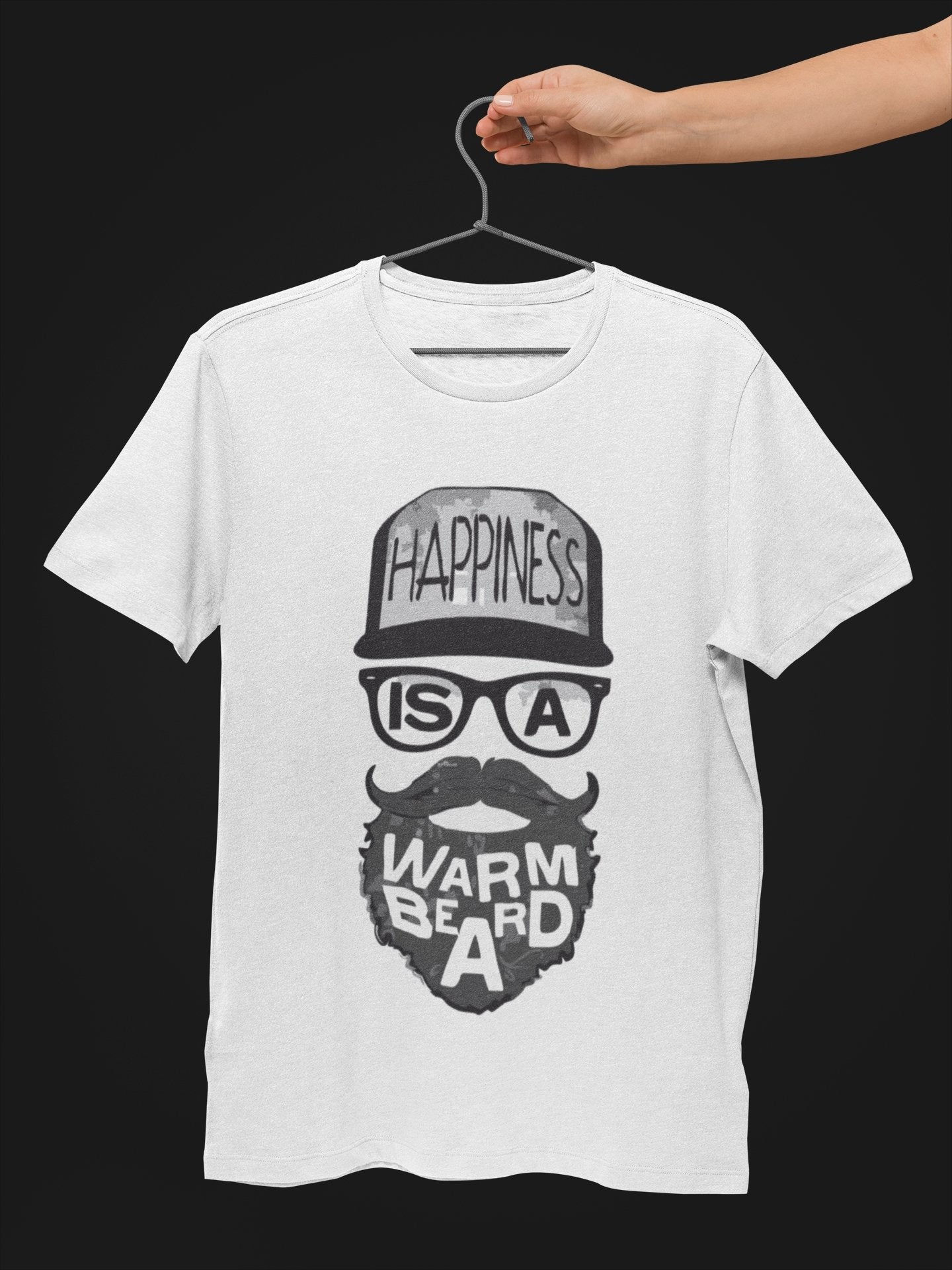 thelegalgang,Happiness is a Warm Beard T Shirt for Bearded Men,MEN.