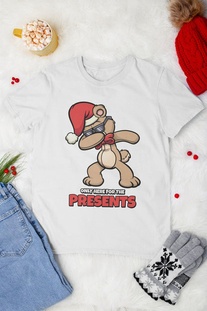Only Here for Presents Funny Christmas T-Shirt
