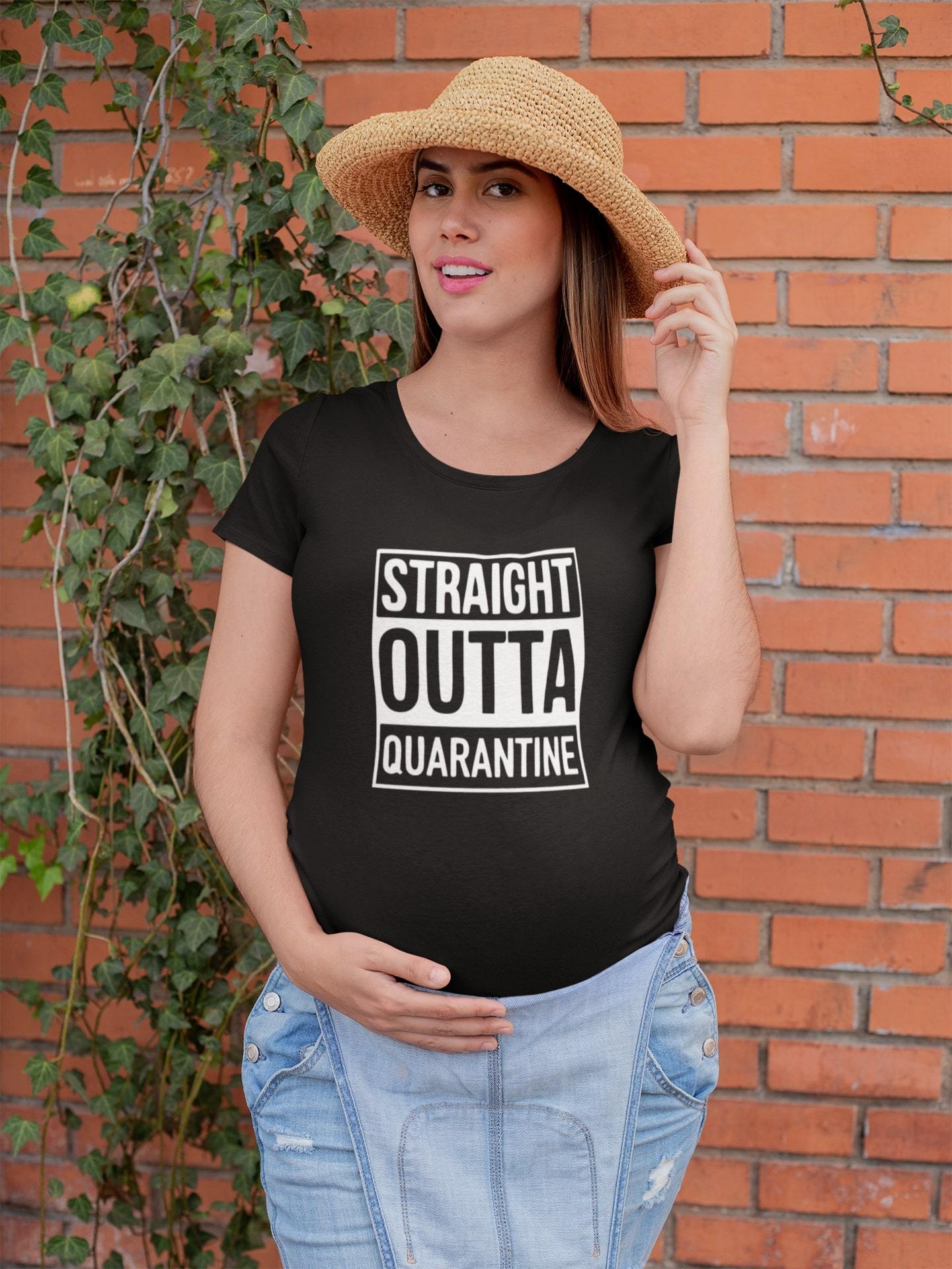 thelegalgang,Straight Outta Quarantine Graphic Maternity T shirt,WOMEN.