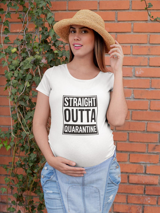 thelegalgang,Straight Outta Quarantine Graphic Maternity T shirt,WOMEN.