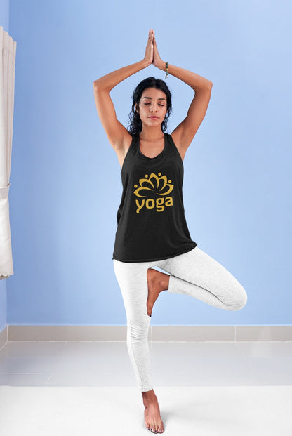 thelegalgang,Yoga Golden Graphic Printed Tank Top,TANK TOP.