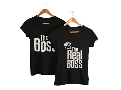 The Boss and The Real Boss Couple T-Shirt - Insane Tees